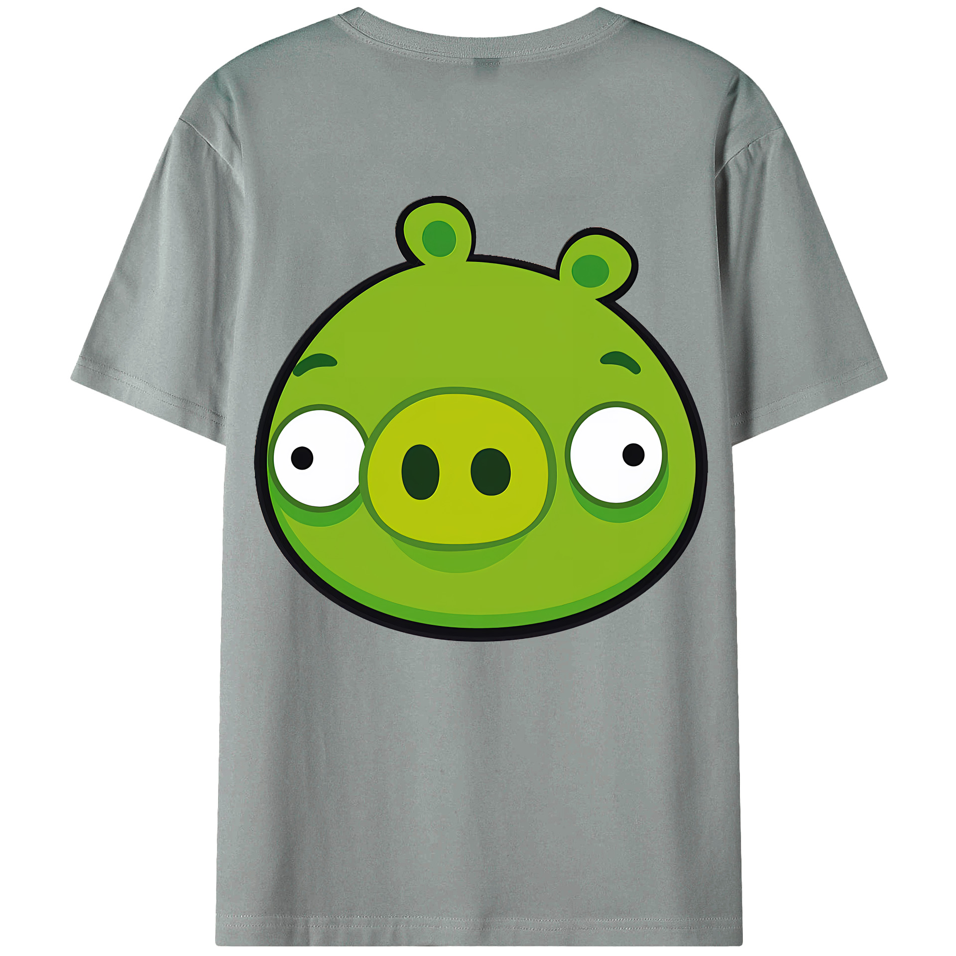 （画像用） Angry Birds アングリーバード 綿100％ メンズ半袖Tシャツ（バックプリント） 通気性